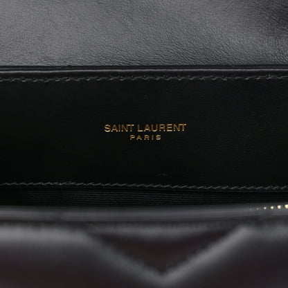 Saint Laurent Calfskin Y Quilted Monogram Medium Loulou Chain Satchel Black 7 of 10