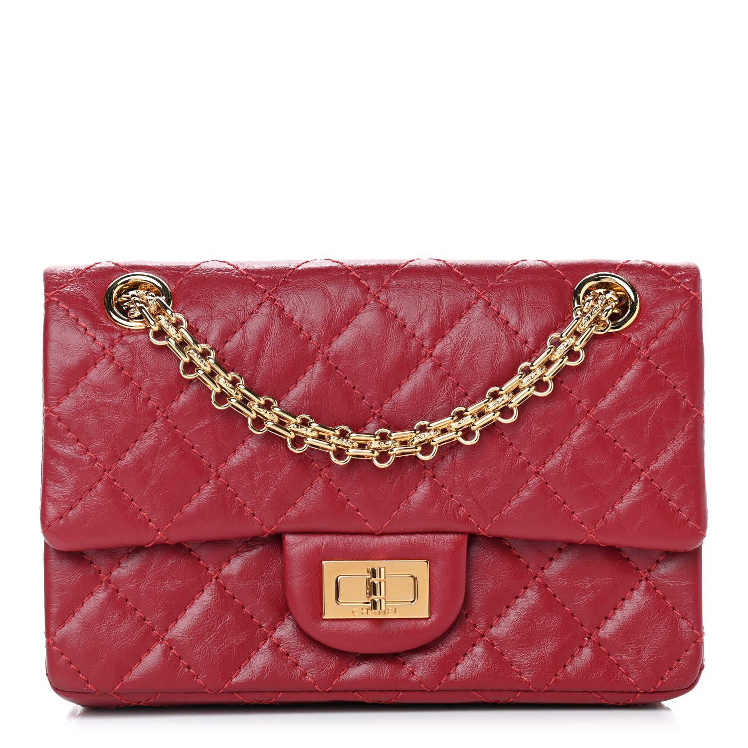 Chanel Aged Calfskin Quilted 2.55 Reissue Mini Flap Red 1 of 9