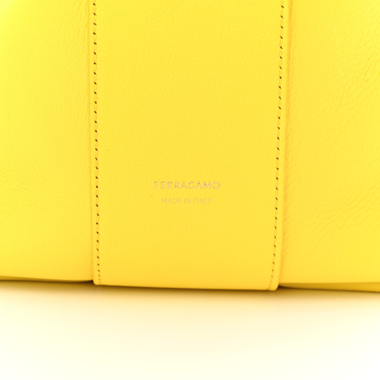 Salvatore Ferragamo Calfskin Large Hug Pouch Yellow 6 of 12