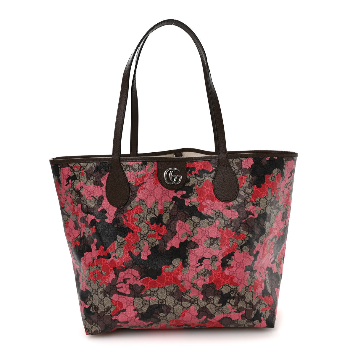 Gucci GG Supreme Monogram Camouflage Tote  Pink Red 1 of 10