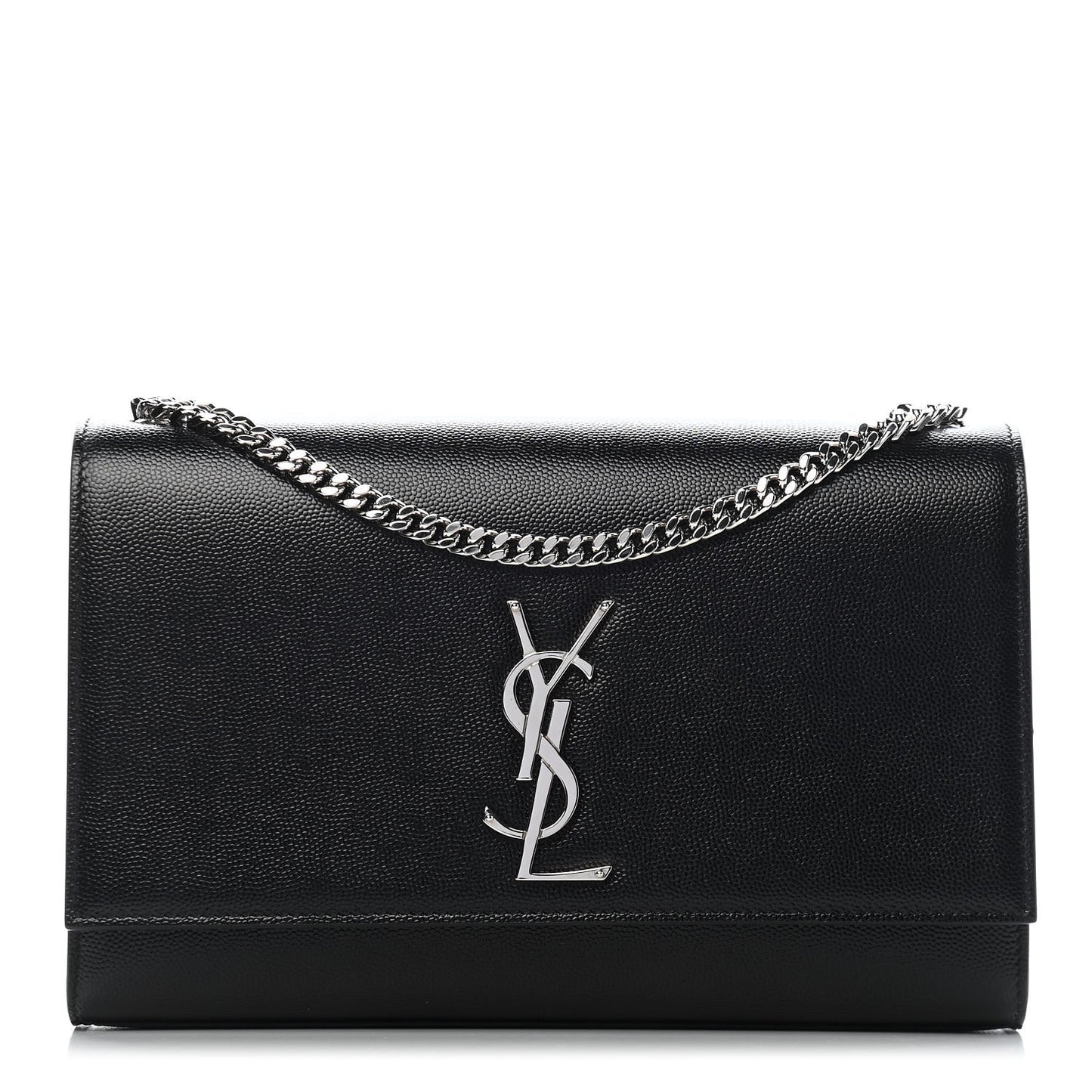 Grain De Poudre Medium Classic Monogram Kate Satchel Black