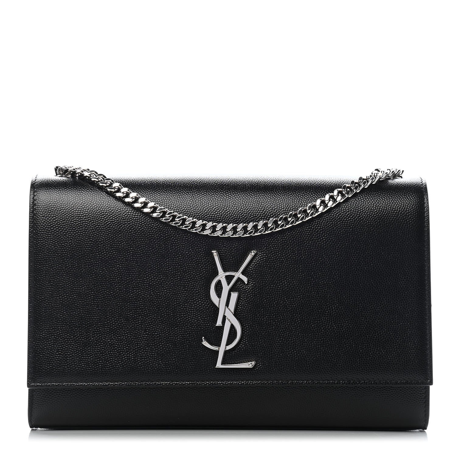 Saint Laurent Grain De Poudre Medium Classic Monogram Kate Satchel Black 1 of 9
