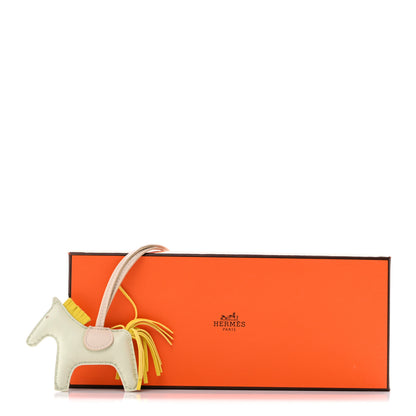 Hermes Milo Lambskin Grigri Rodeo Horse Bag Charm PM Vert Fizz Lime Craie 5 of 5