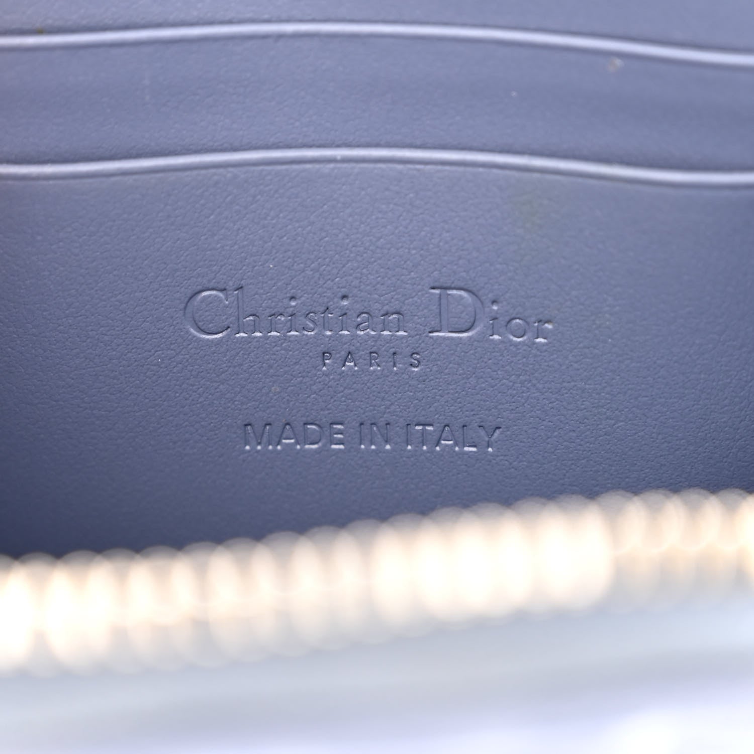 Christian Dior Calfskin Cannage Diamond Cannage Phone Holder Blue 6 of 14