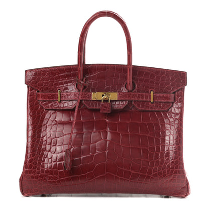 Hermes Shiny Alligator Birkin 35 Rouge Vif 1 of 38