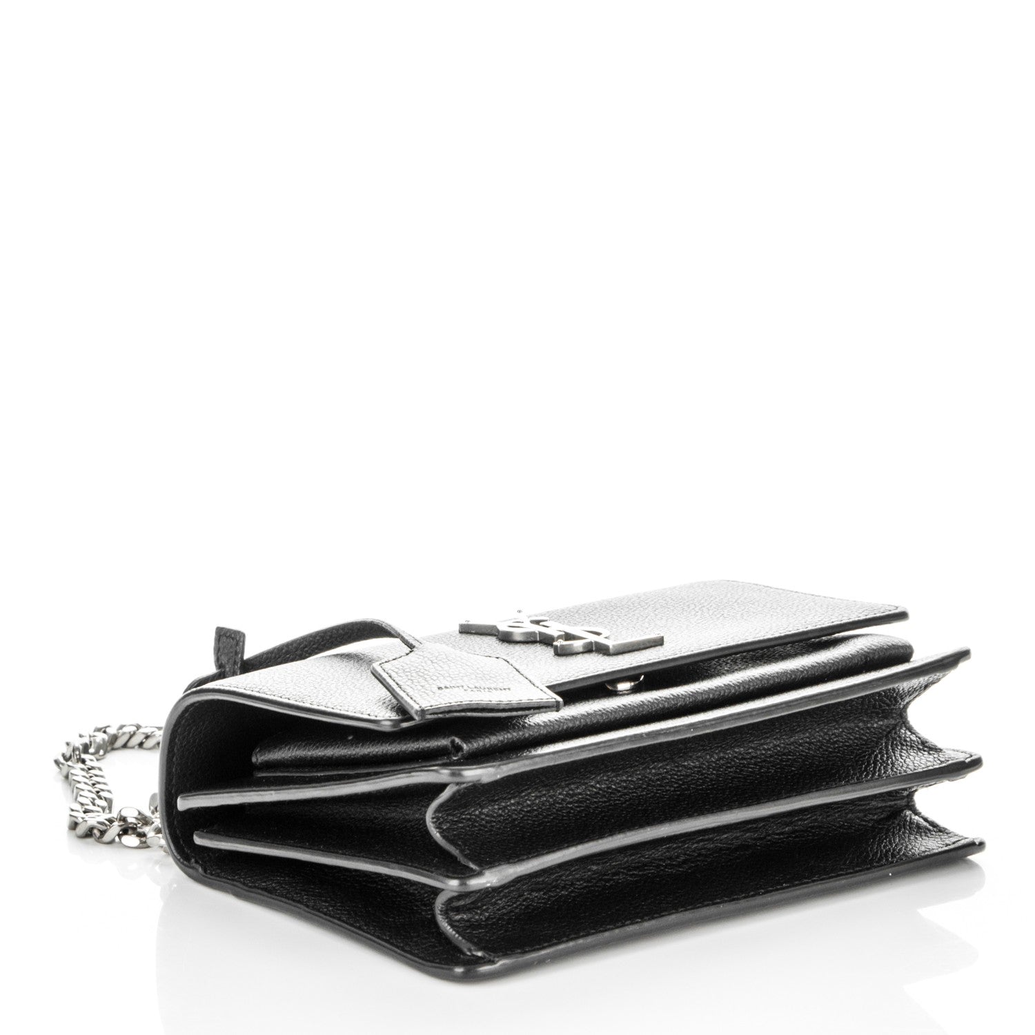 Saint Laurent Grained Calfskin Small Monogram Sunset Black 4 of 5