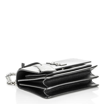 Saint Laurent Grained Calfskin Small Monogram Sunset Black 4 of 5