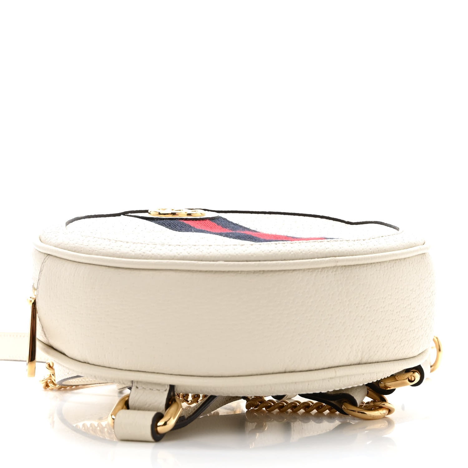 Gucci Textured Calfskin Web Mini Ophidia Round Backpack Mystic White 4 of 10