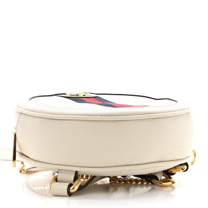 Gucci Textured Calfskin Web Mini Ophidia Round Backpack Mystic White 4 of 10
