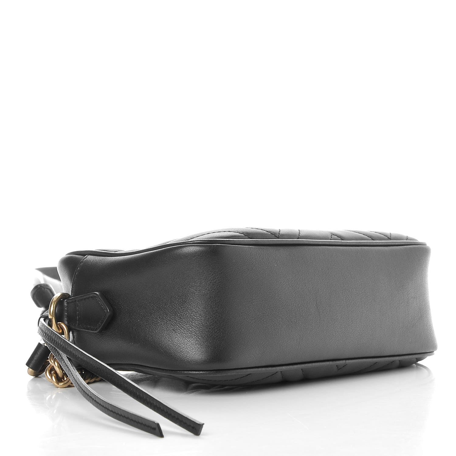 Gucci Calfskin Matelasse Small GG Marmont Chain Shoulder Bag Black 7 of 8