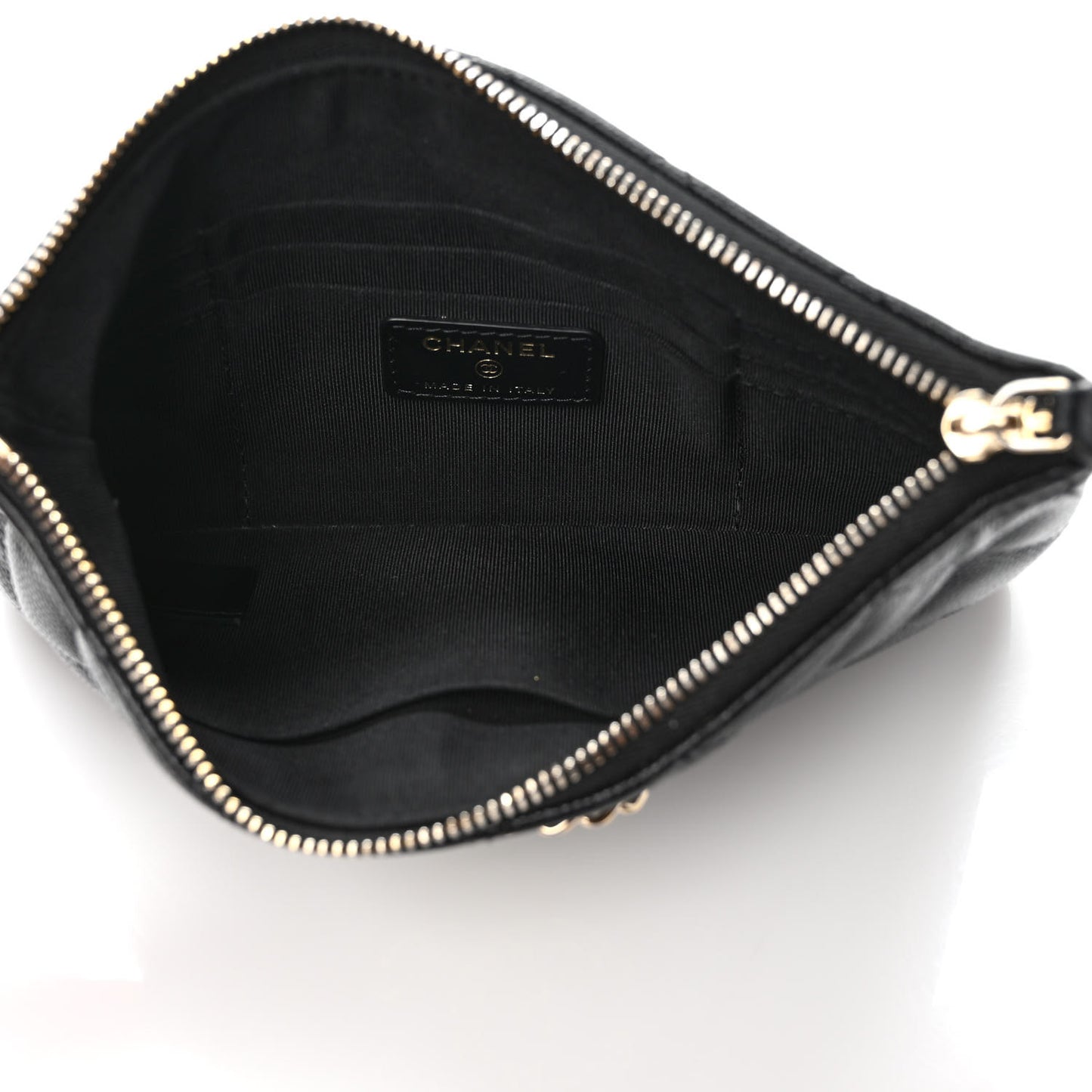 Caviar Quilted Small French New Wave CC Pouch Black