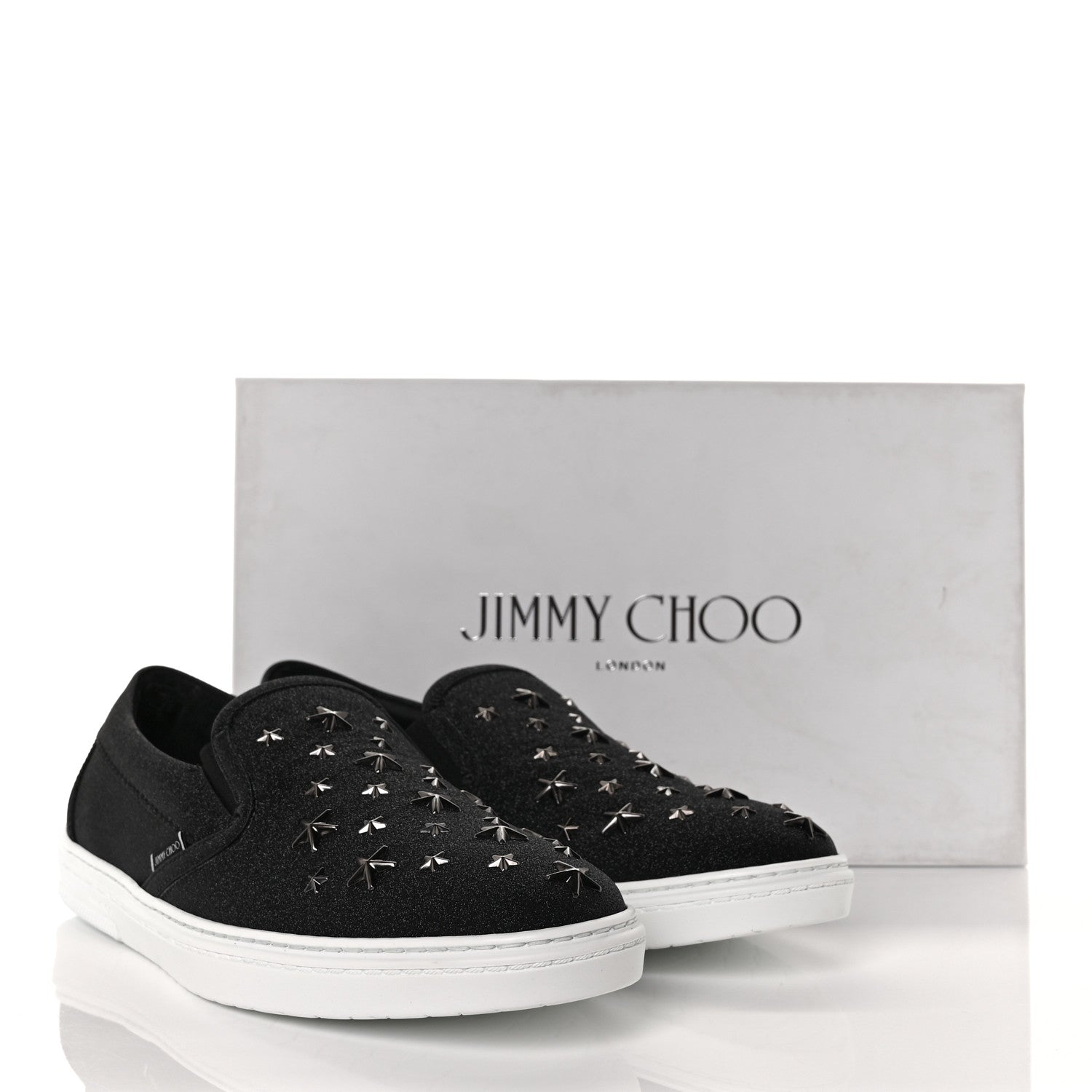 Jimmy Choo Fine Glitter Suede Mens Grove Sneakers 42 Black 8 of 8