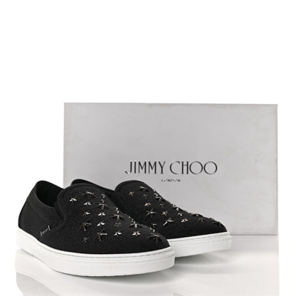 Jimmy Choo Fine Glitter Suede Mens Grove Sneakers 42 Black 8 of 8