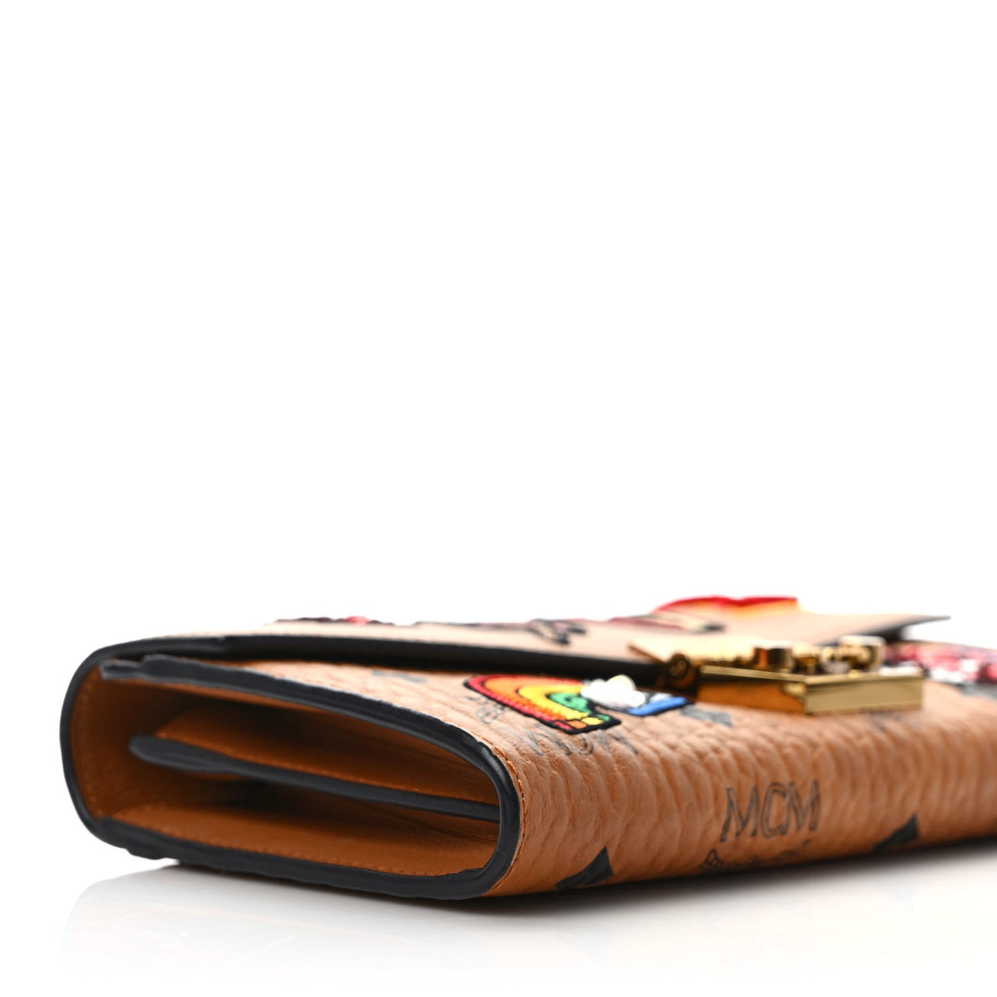 Visetos Large Patricia Love Patch Wallet On Chain Cognac