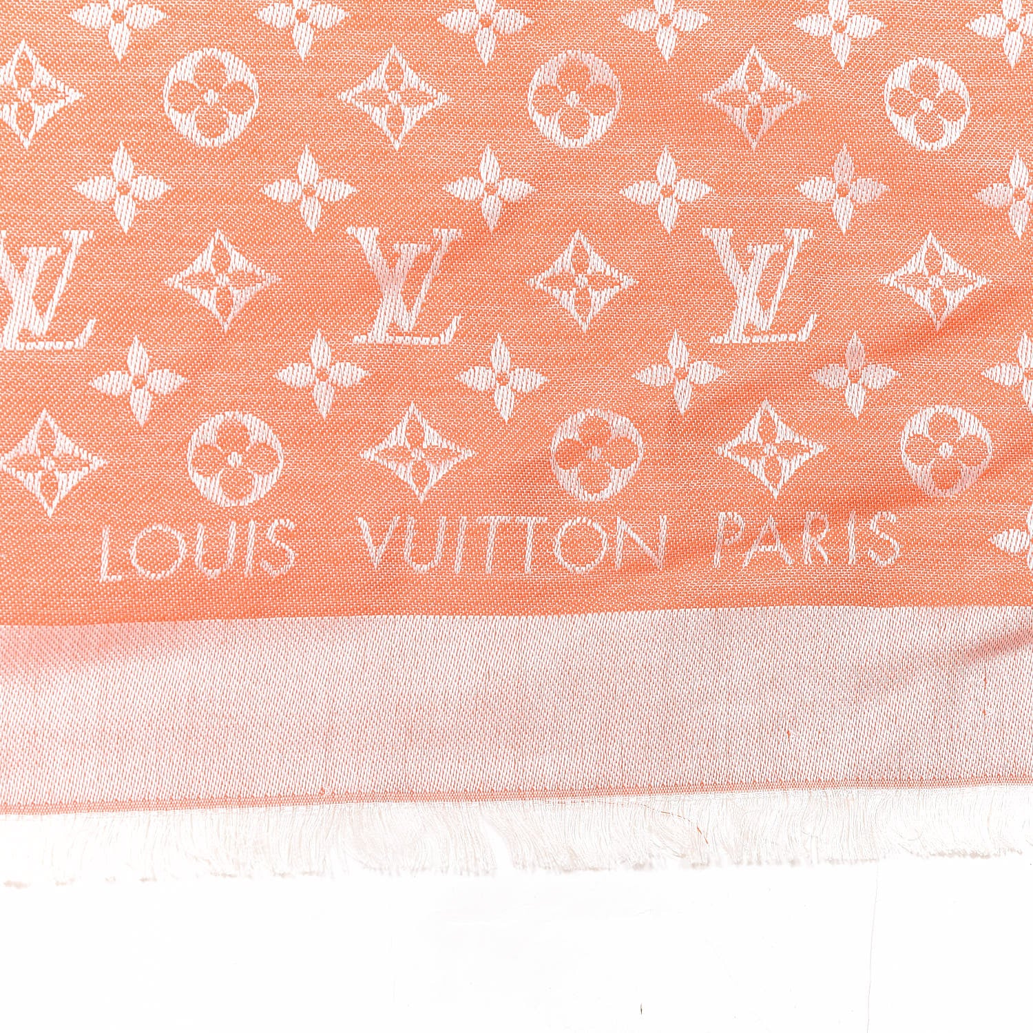 Louis Vuitton Wool Silk Monogram Denim Shawl Piment 2 of 3