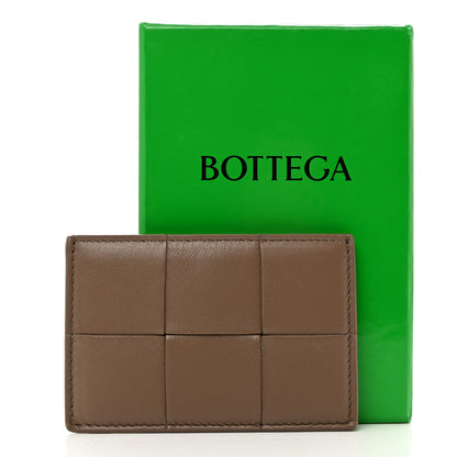 Bottega Veneta Nappa Intreccio Cassette Credit Card Holder Taupe Grey 7 of 7