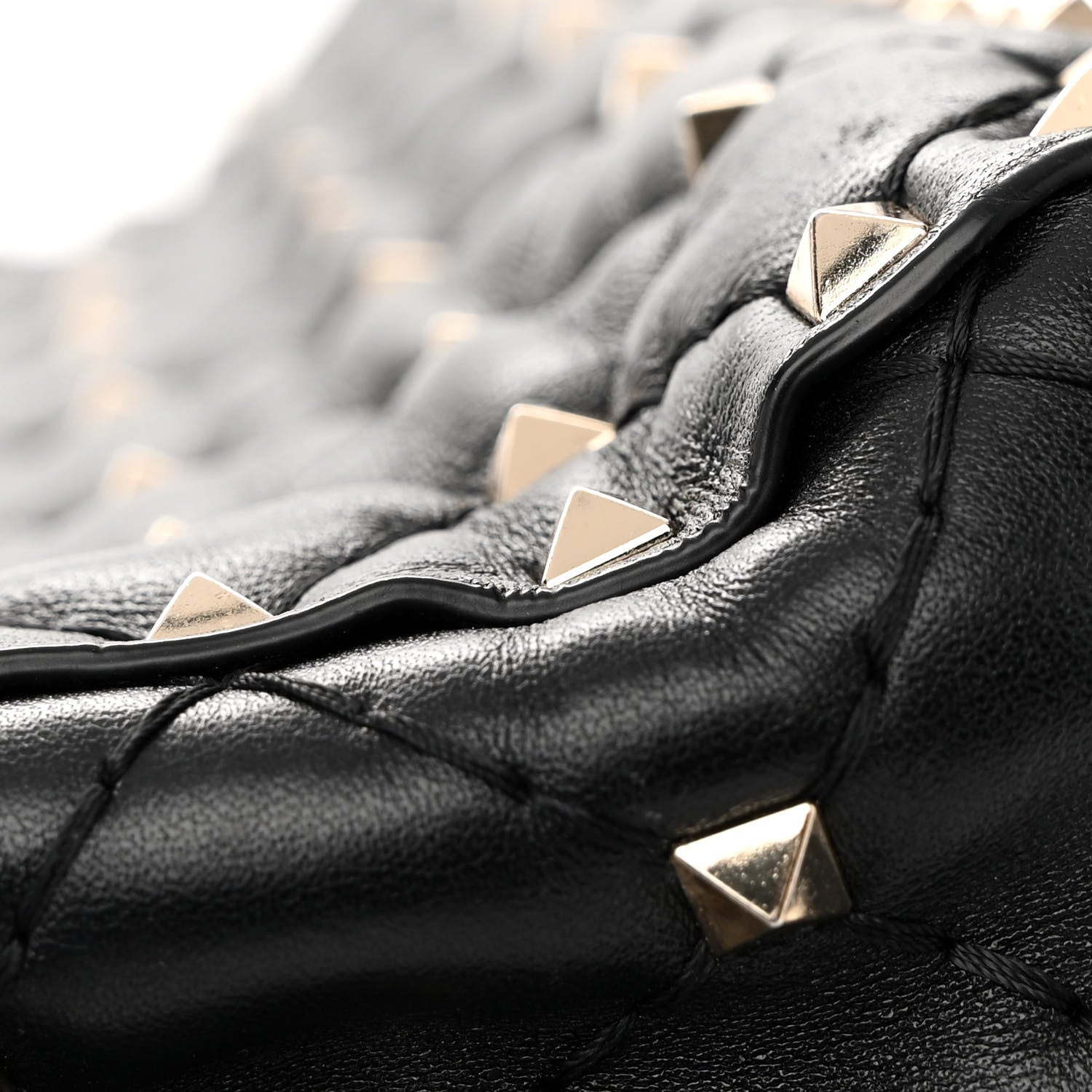 Valentino Garavani Lambskin VLTN Print Medium Rockstud Spike Shoulder Bag Black 17 of 18
