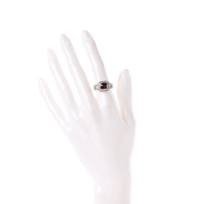 David Yurman Sterling Silver Diamond Garnet 7mm Petite Albion Ring 49 5 3 of 13