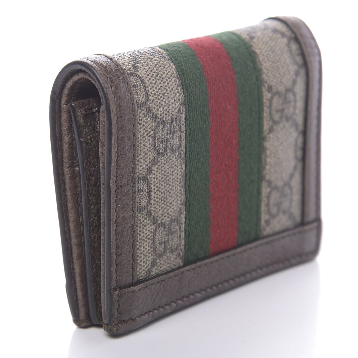 GG Supreme Monogram Web Ophidia Card Case Beige New Acero