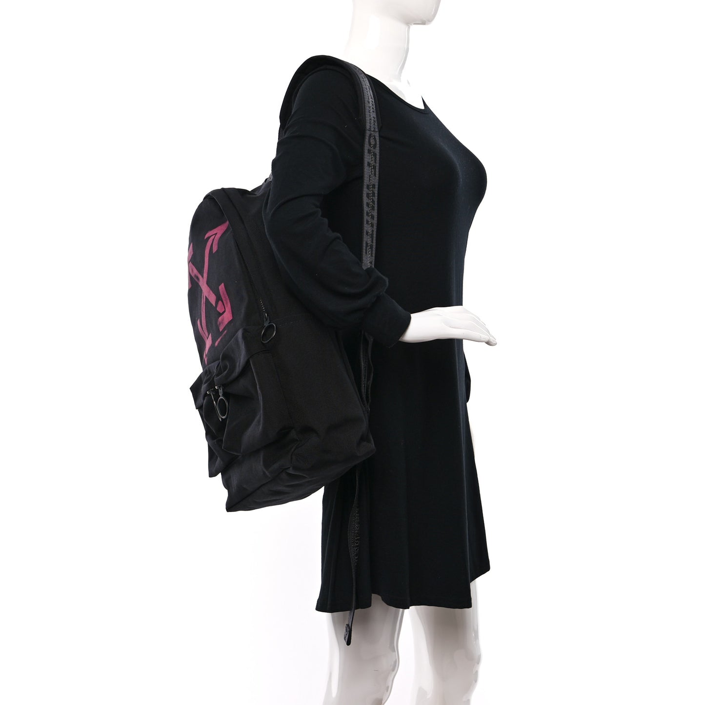 Canvas Logo Backpack Black Fuchsia