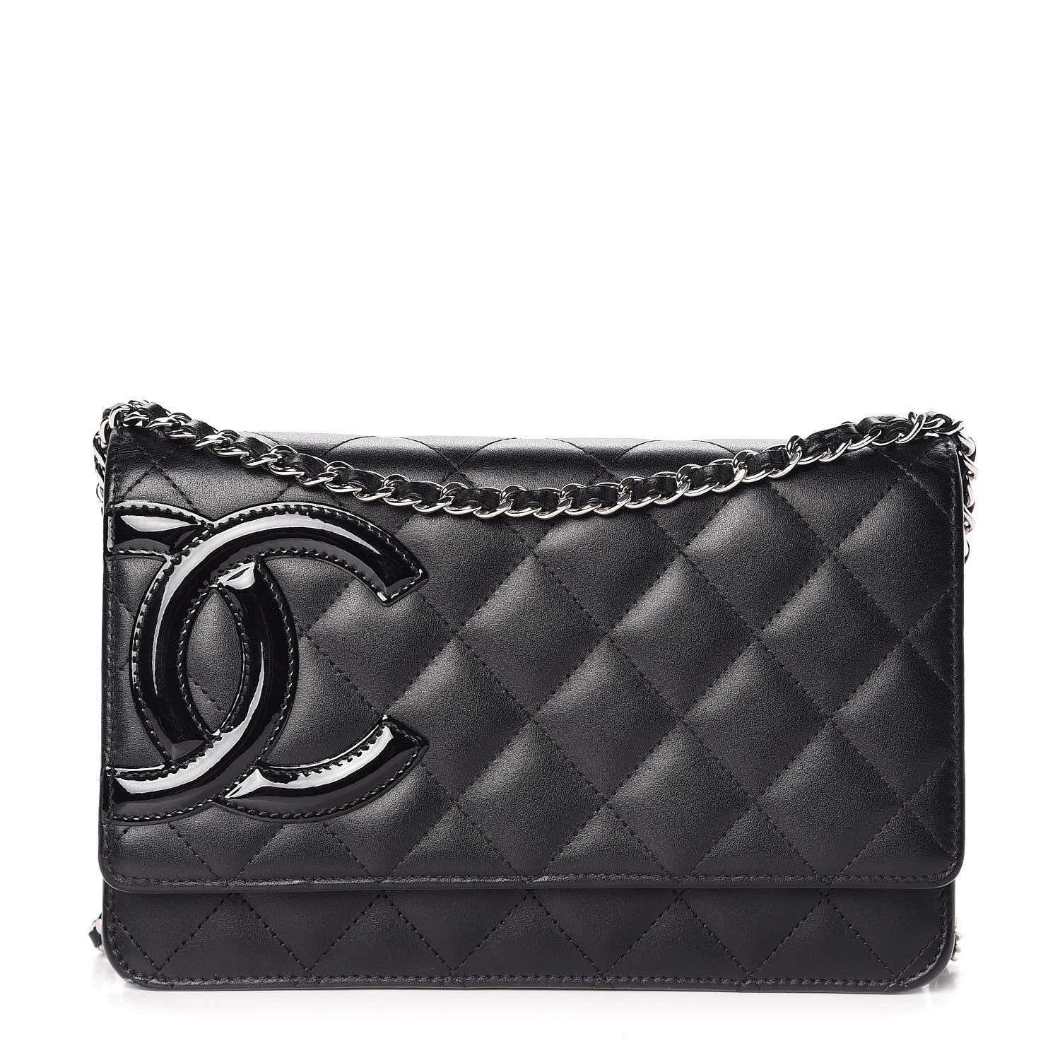 Chanel Calfskin Quilted Cambon Wallet On Chain WOC Black 1 of 9
