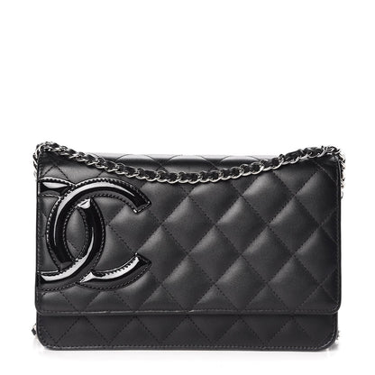 Chanel Calfskin Quilted Cambon Wallet On Chain WOC Black 1 of 9