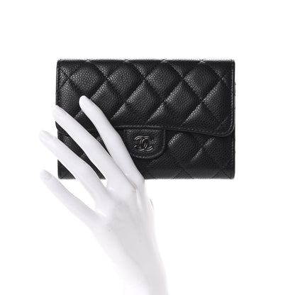 Chanel Caviar Quilted Small Flap Wallet Black 2 of 9
