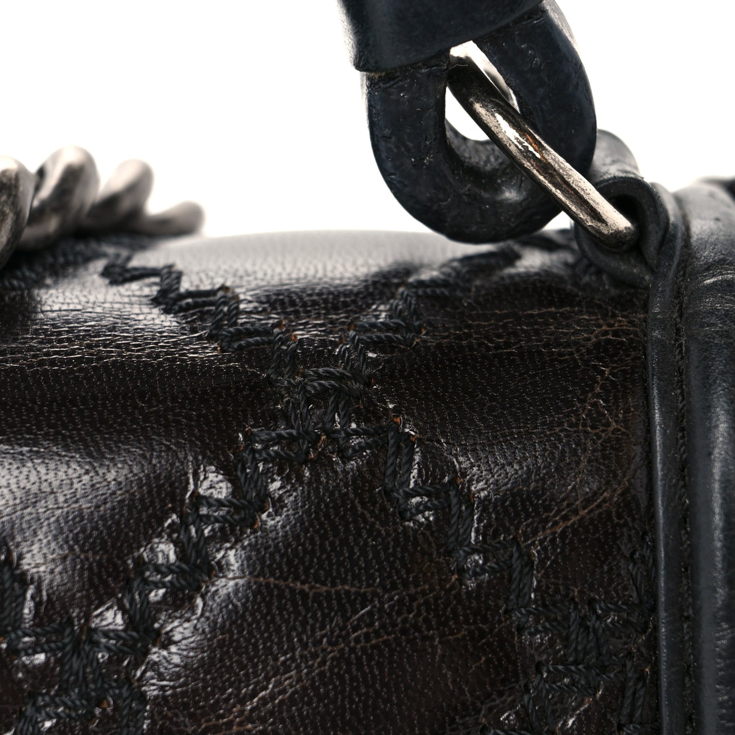 Calfskin Quilted New Medium Boy Top Handle Flap Black