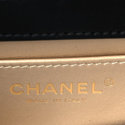 Chanel Lambskin Quilted Mini CC Crystal Logo Chain Flap Black 5 of 9