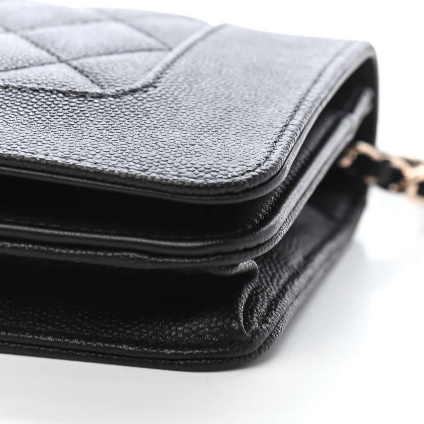 Caviar Quilted Vintage Mademoiselle Wallet On Chain WOC Black