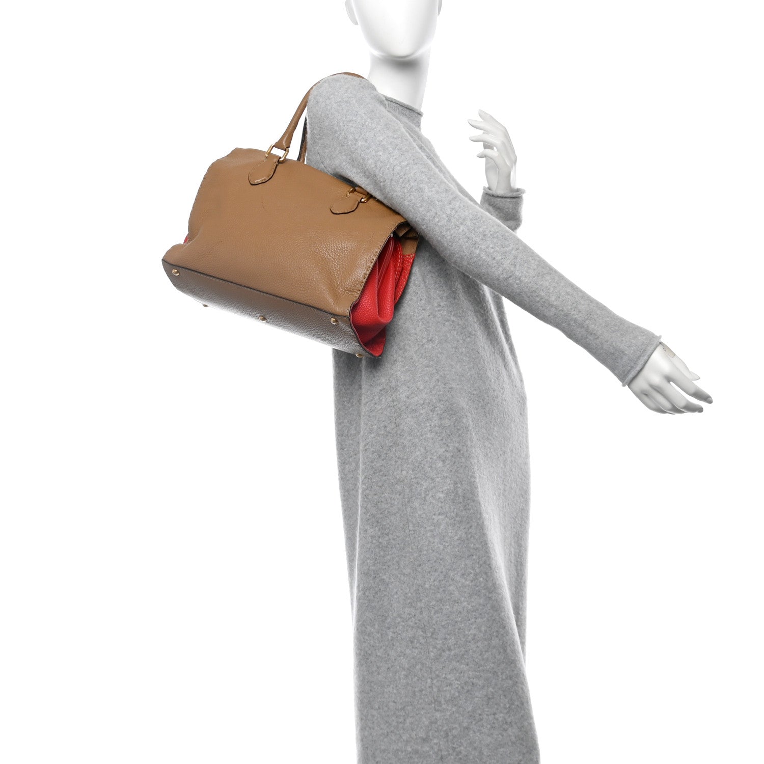 Fendi Calfskin Romano Selleria Firenze Frame Bag Saddler Red 2 of 13