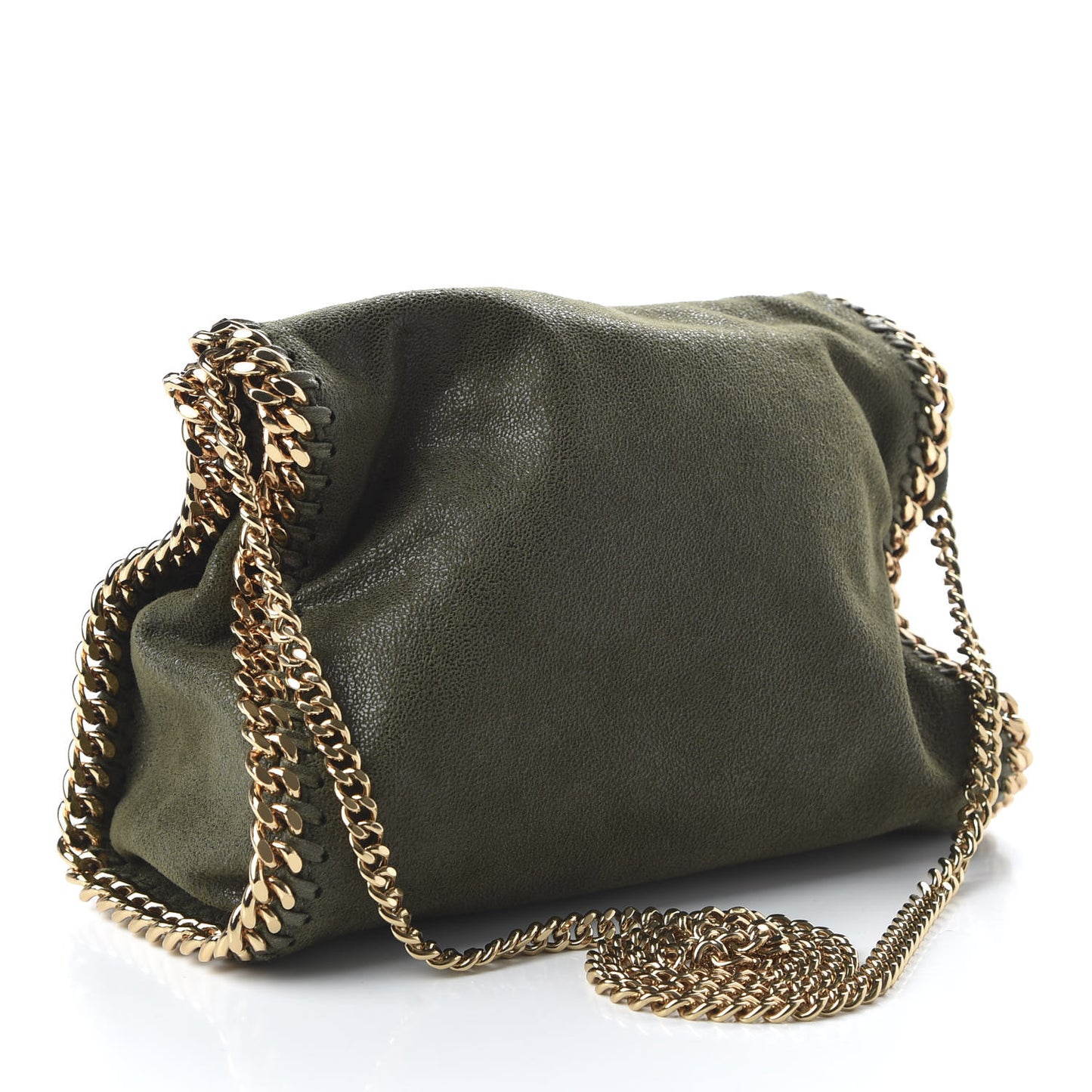 Shaggy Deer Mini Falabella Fold Over Tote Olive