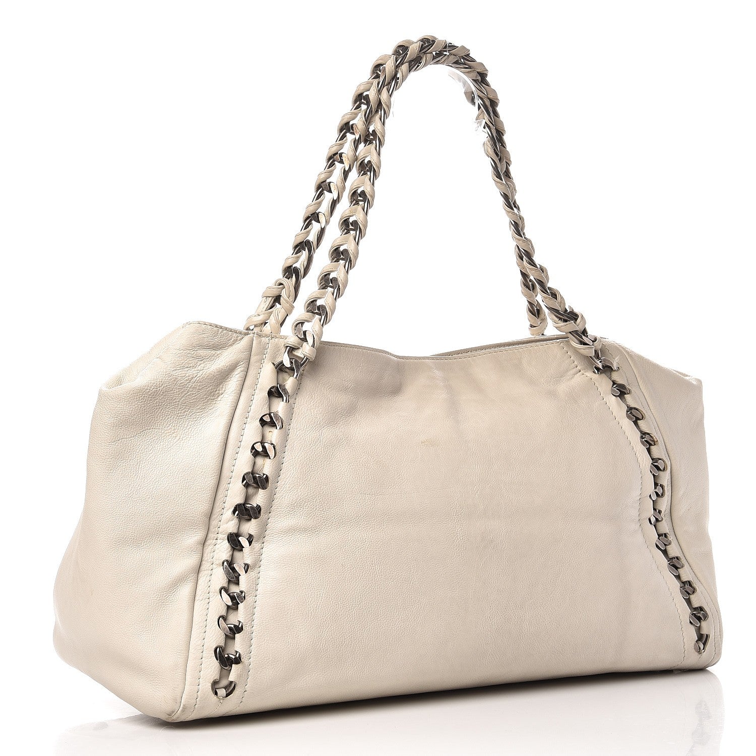 Chanel Calfskin Large East West Modern Chain Tote White 3 of 14