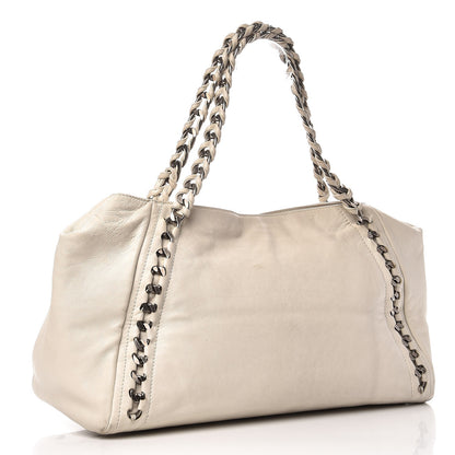 Chanel Calfskin Large East West Modern Chain Tote White 3 of 14