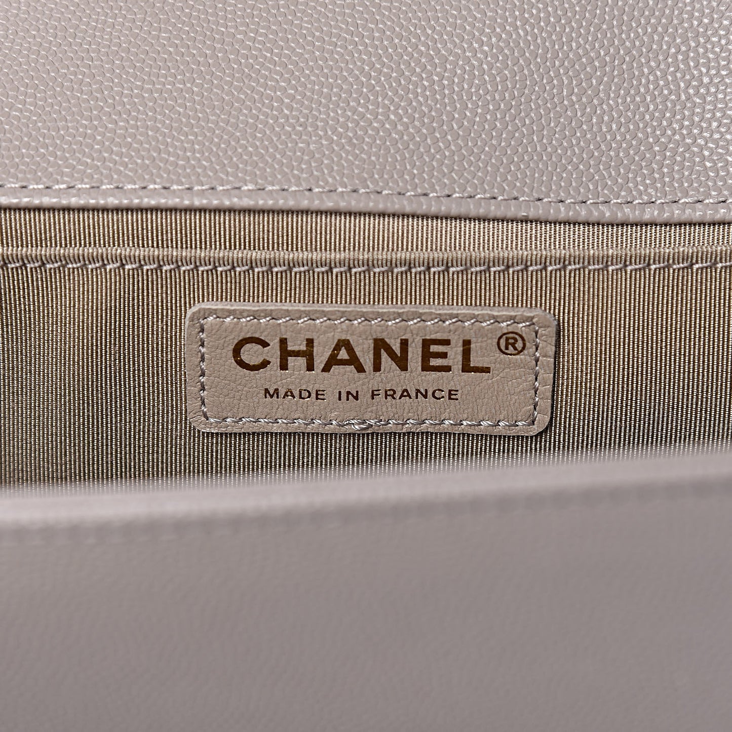 Caviar Quilted Medium Boy Flap Dark Beige