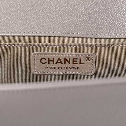 Chanel Caviar Quilted Medium Boy Flap Dark Beige 6 of 13