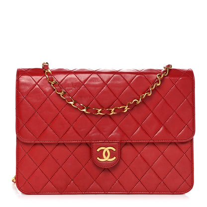 Chanel Lambskin Quilted Medium Single Flap Red 1 of 11