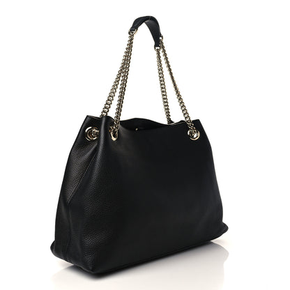 Gucci Pebbled Calfskin Medium Soho Chain Shoulder Bag Black 3 of 6