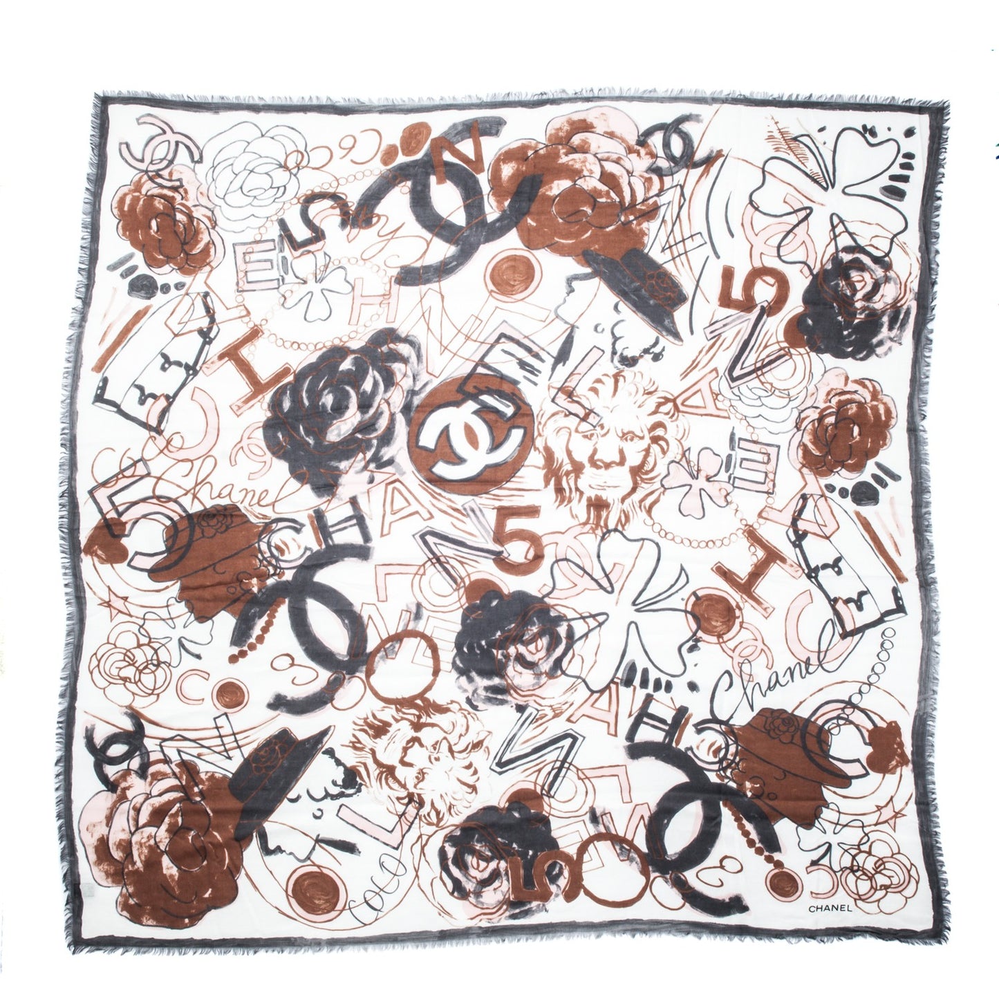 Modal Cashmere Camellia CC Scarf Multicolor