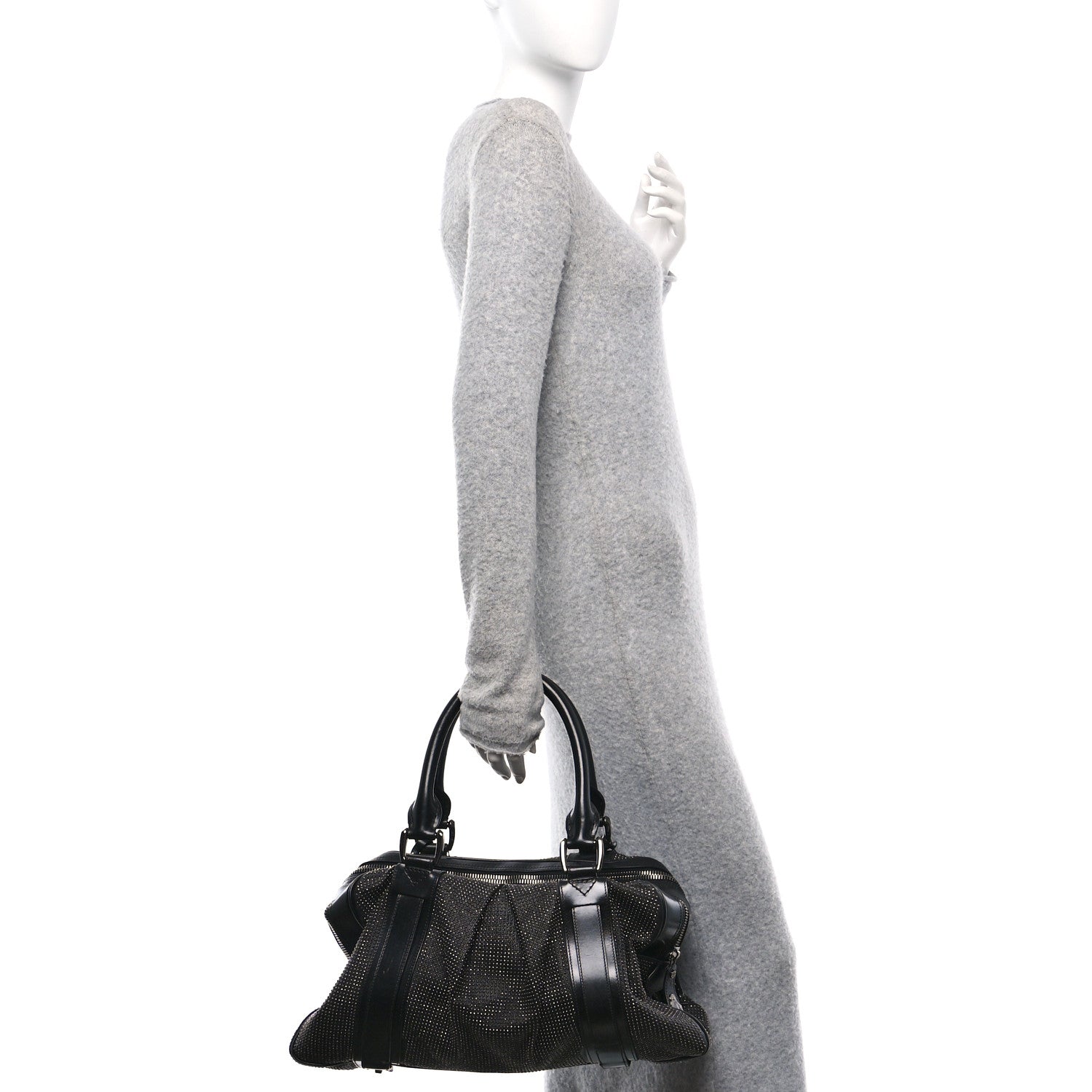 Burberry Prorsum Calfskin Studded Knight Satchel Black 2 of 11