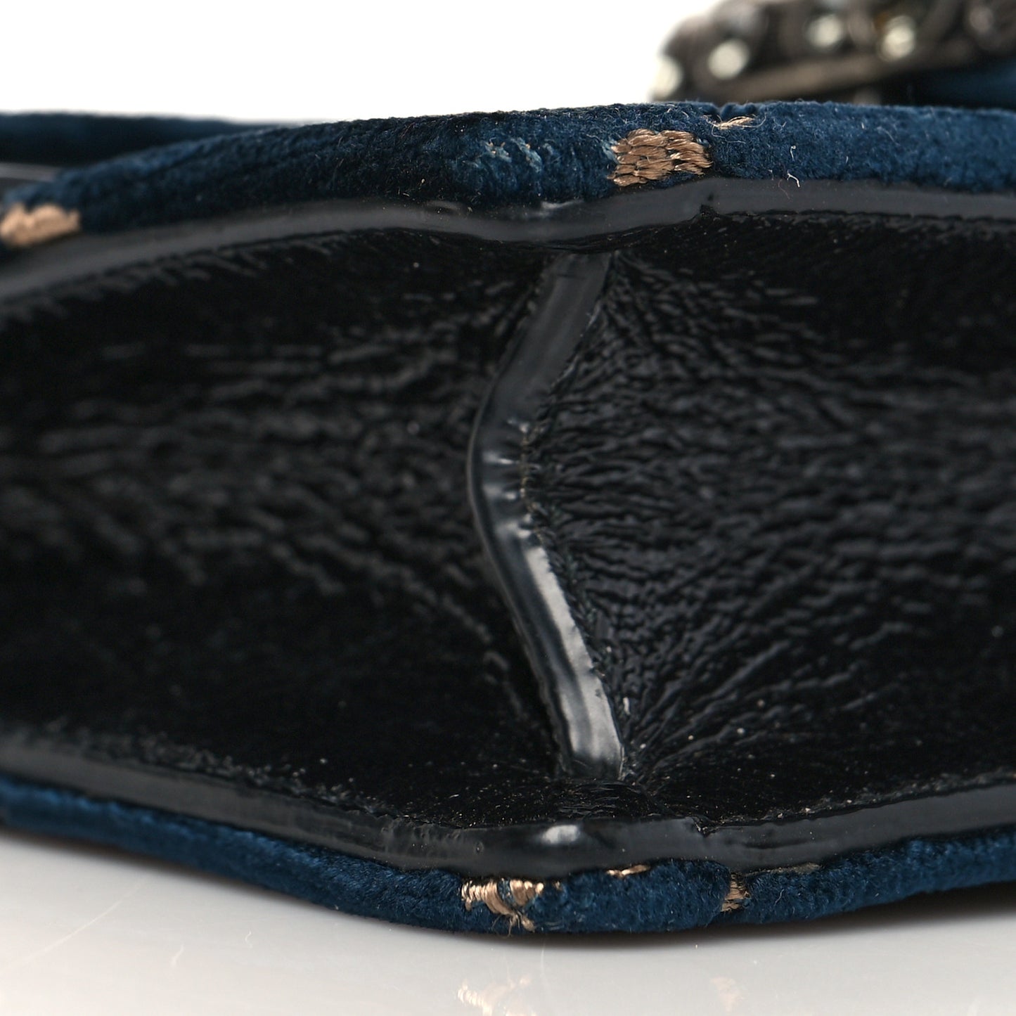 Velvet GG Monogram Super Mini Dionysus Shoulder Bag Blue Beige Black