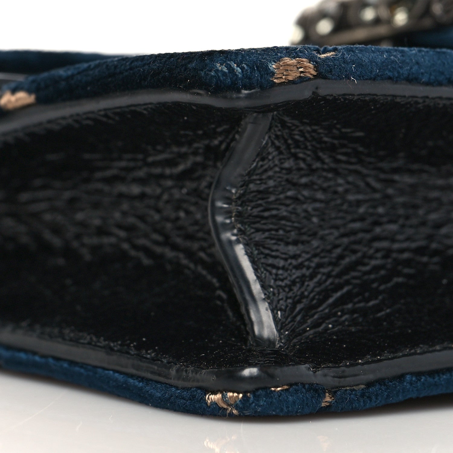 Gucci Velvet GG Monogram Super Mini Dionysus Shoulder Bag Blue Beige Black 8 of 9