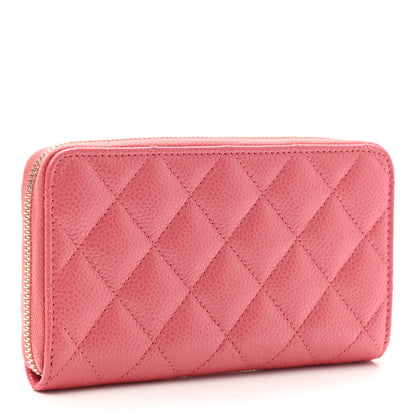 Chanel Caviar Quilted Medium Zip Around Wallet Pink 3 of 10