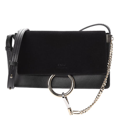 Chloe Suede Calfskin Small Faye Shoulder Bag Black 1 of 7