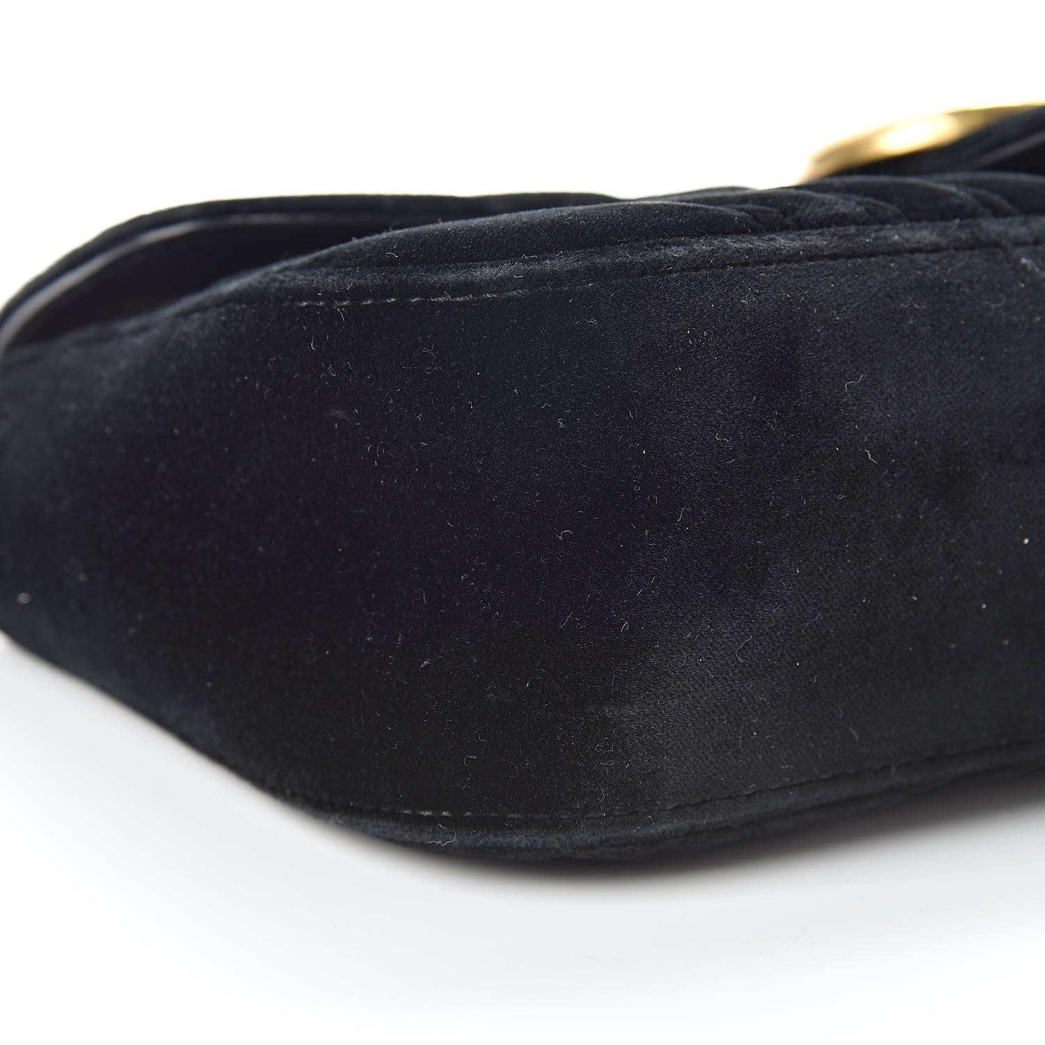 Gucci Velvet Matelasse Small GG Marmont Shoulder Bag Black 9 of 12
