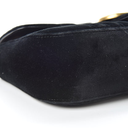 Gucci Velvet Matelasse Small GG Marmont Shoulder Bag Black 9 of 12