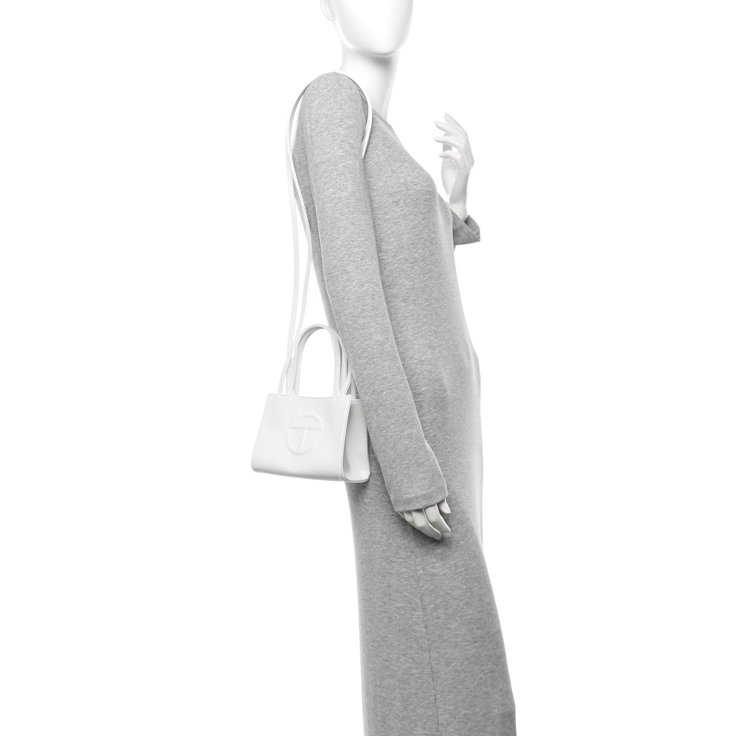 Vegan Leather Small Shopping Bag White White