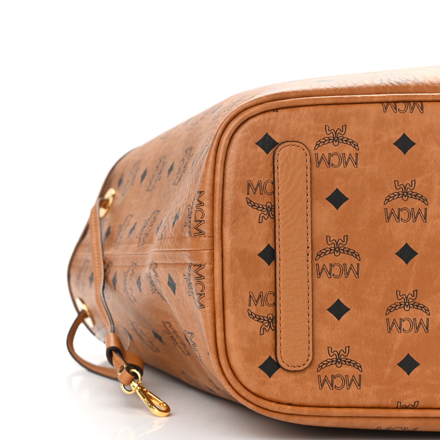 MCM Visetos Medium Liz Reversible Shopper Tote Cognac 13 of 16