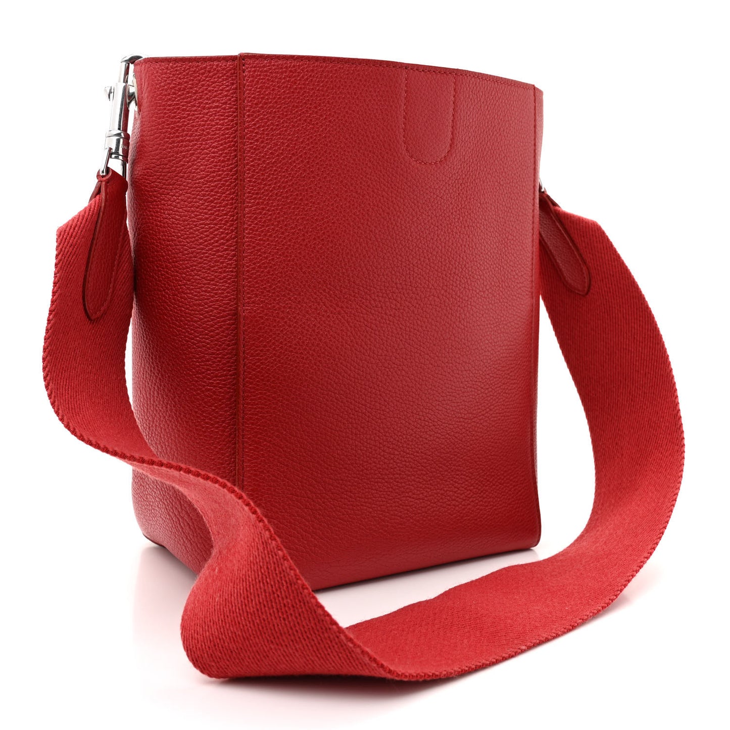 Soft Grained Calfskin Small Sangle Bucket Bag Red