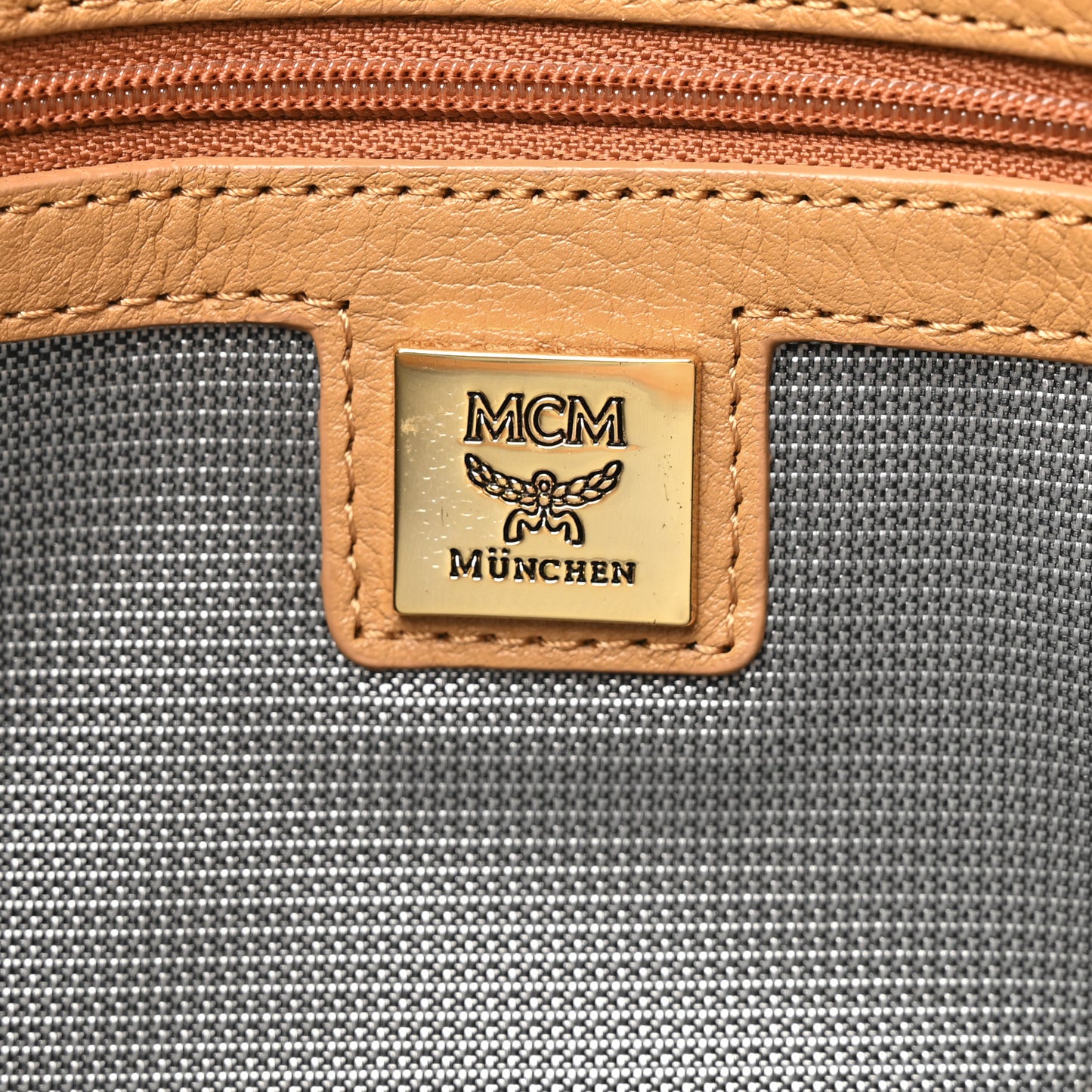 Visetos Studded Wristlet Pouch Cognac